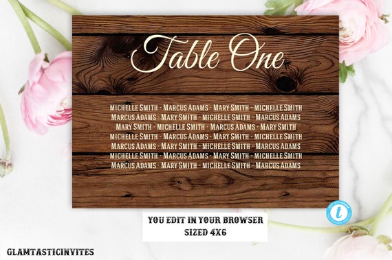 Rustic Wedding Seating Chart