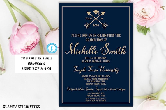 graduation invitation template instant download graduation invite download graduation invitation template