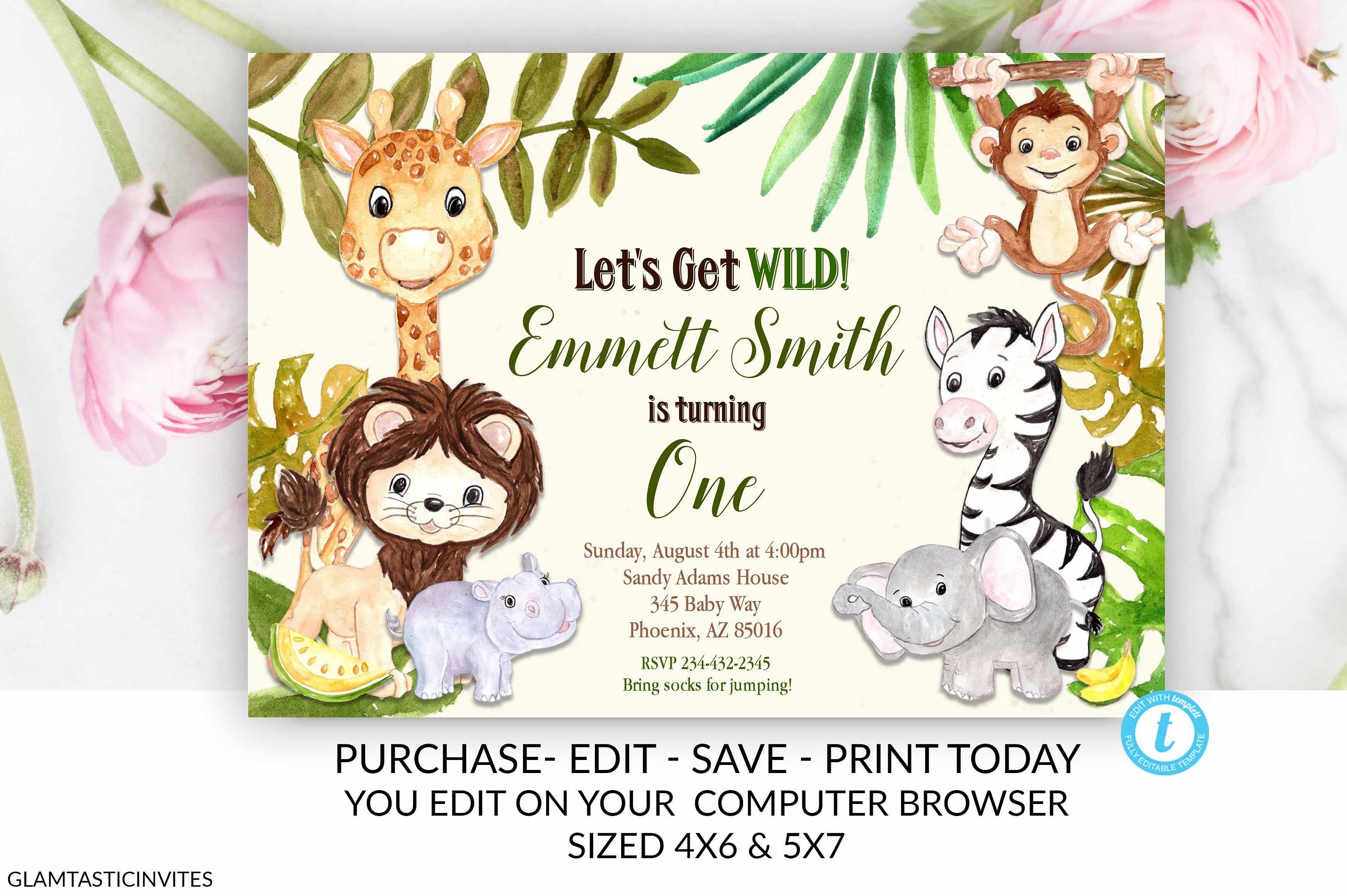 Zoo Birthday Invitation Template Safari Birthday Invitation | Etsy Zoo Birthday Invitation Template Safari Birthday Invitation | Etsy