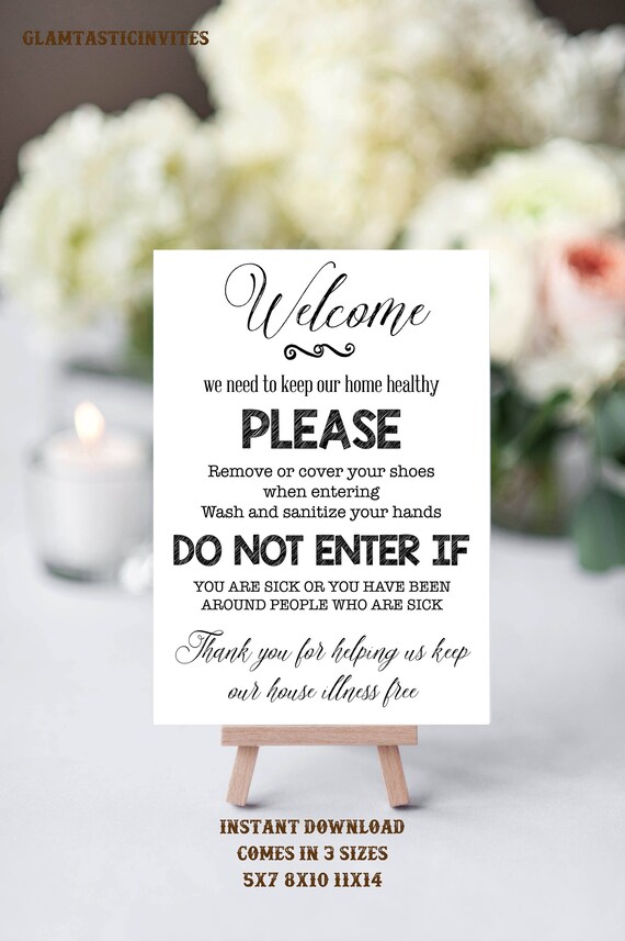 Wash Your Hands Sign, Medically Fragile Sign, Please wash your hands, Instant Download, You Print, Wash Hands Sign, Front Door Sign Il_570xn
