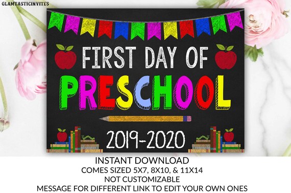It is a graphic of Epic First Day of School Printable 2020 It is an image of Epic First Day of School Printable 2020