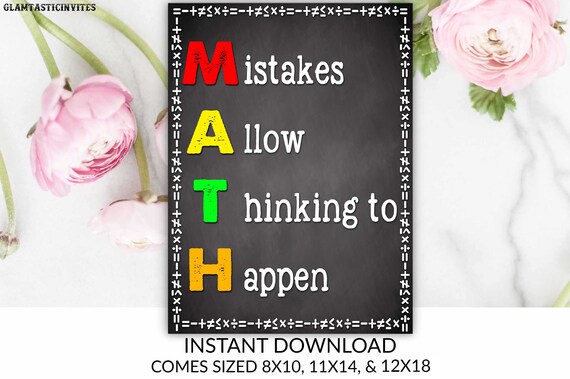 Math Classroom Poster Classroom Decor Classroom Poster Etsy