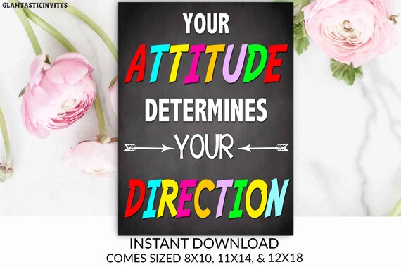 Attitude Classroom Poster, Classroom Decor, Classroom Poster, Teacher Decor, Classroom Decoration, Inspirational Quotes, Classroom Printable Il_570xn