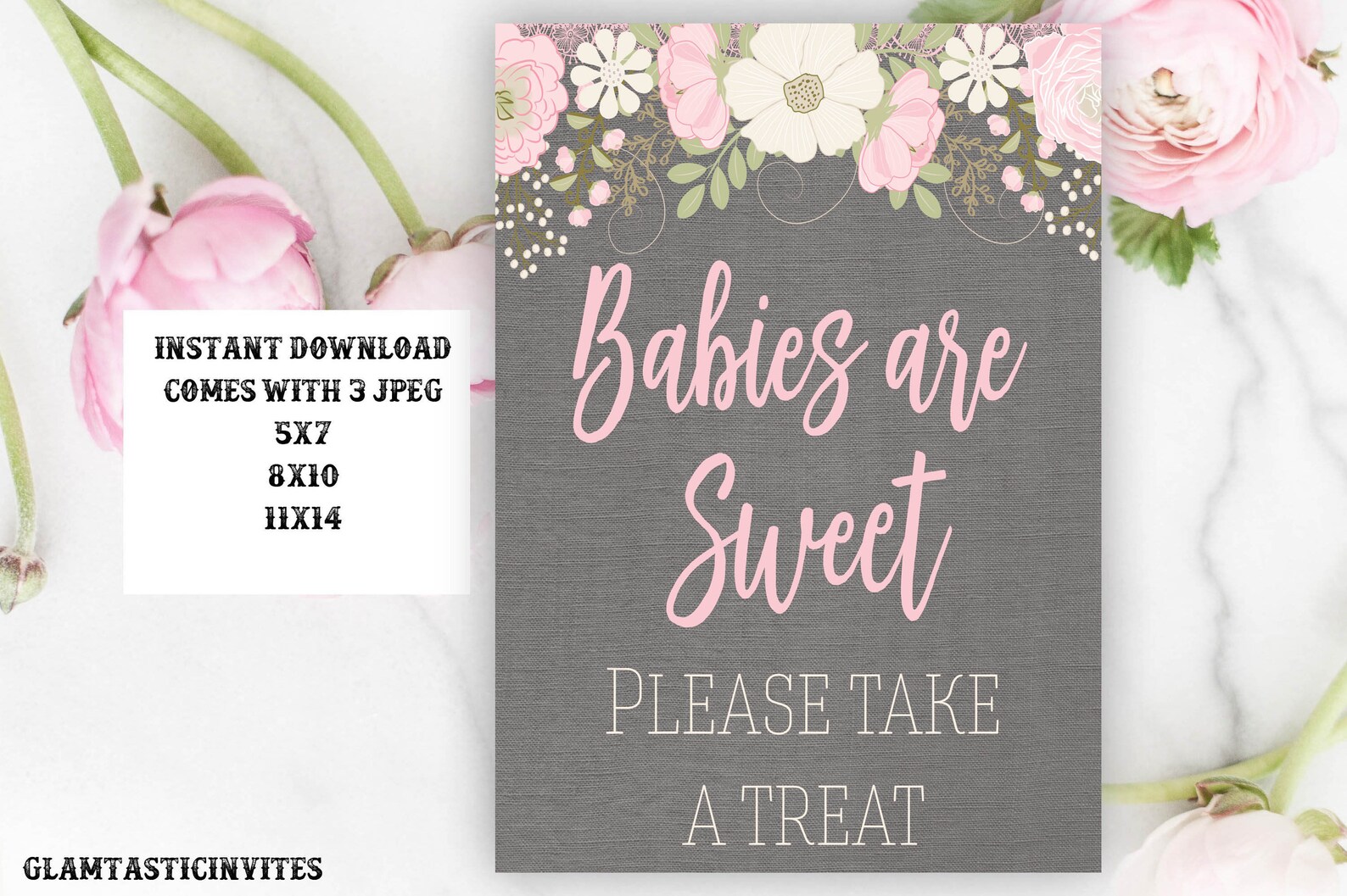 Baby Shower Sign Baby Shower Favors Sign Babies are Sweet Etsy