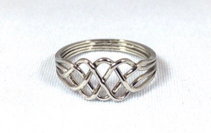 Infinity Puzzle Ring , the Original Friendship ring in Sterling Silver Slim StyleTreasurebox83