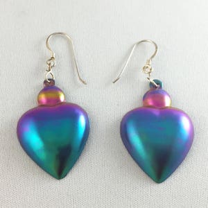 Vintage Titanium Heat Treated Rainbow Earrings Medium, #TEb-2