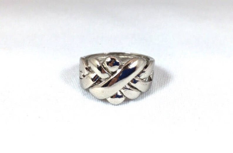 puzzle ring large band the original friendship ring in sterling silver.