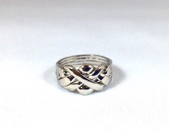 Puzzle Ring , Sterling Silver ,The Orignal Friendship Ring.Treasurebox83