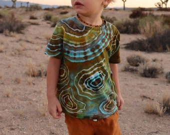 Earth Elements Tie Dye Toddler Geode Shirt, Tie Dye Toddler