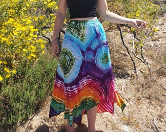 rainbow boho skirt
