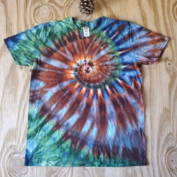 Rust Forest Tie Dye Shirt, Tie Dye Shirt, Cotton Tie Dye Shirt