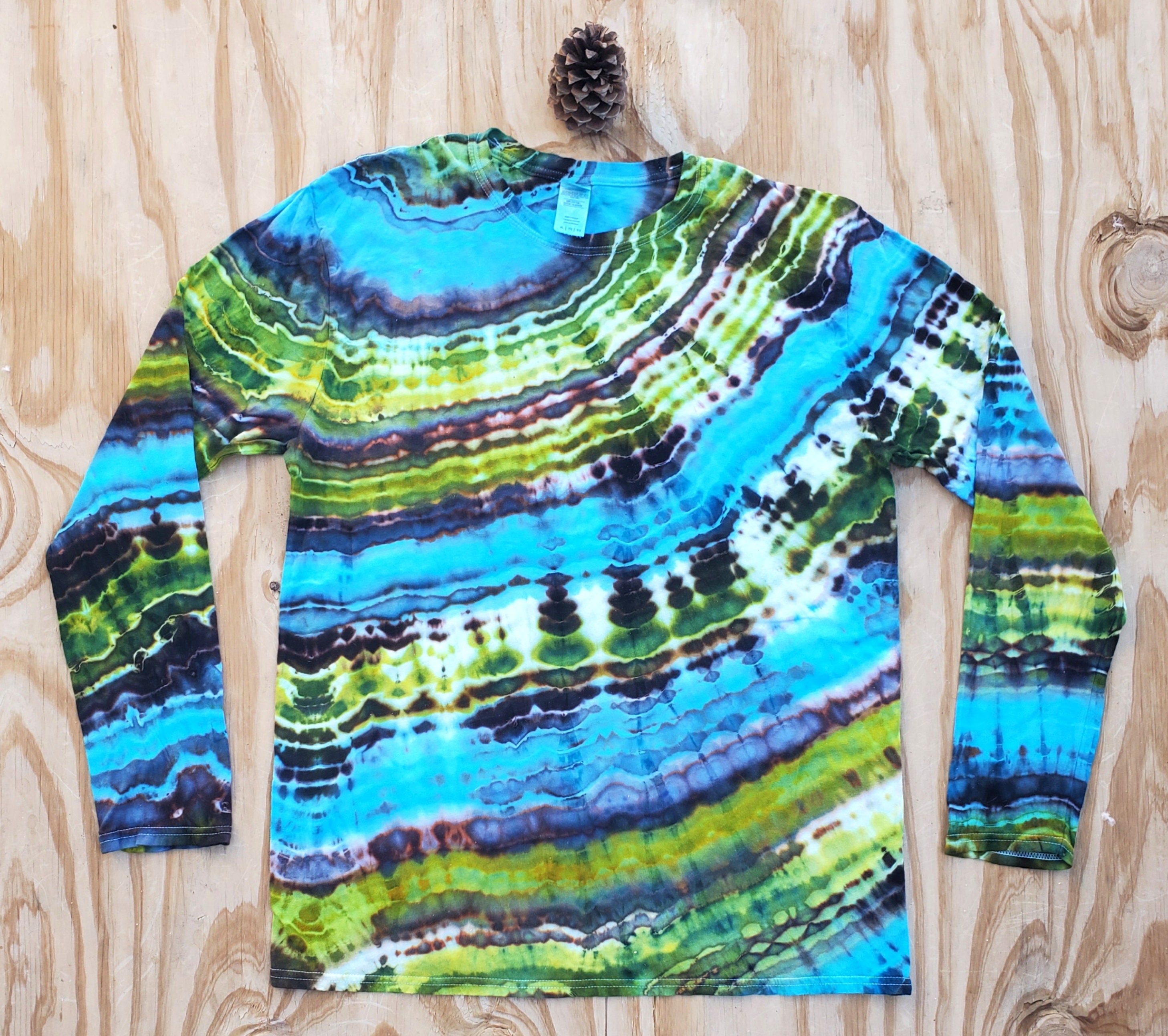 Earth Bands Tie Dye Long Sleeve Shirt Geode Tie Dye Etsy
