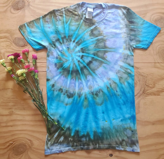 Blue Wave Side Spiral Tie Dye Shirt - Etsy