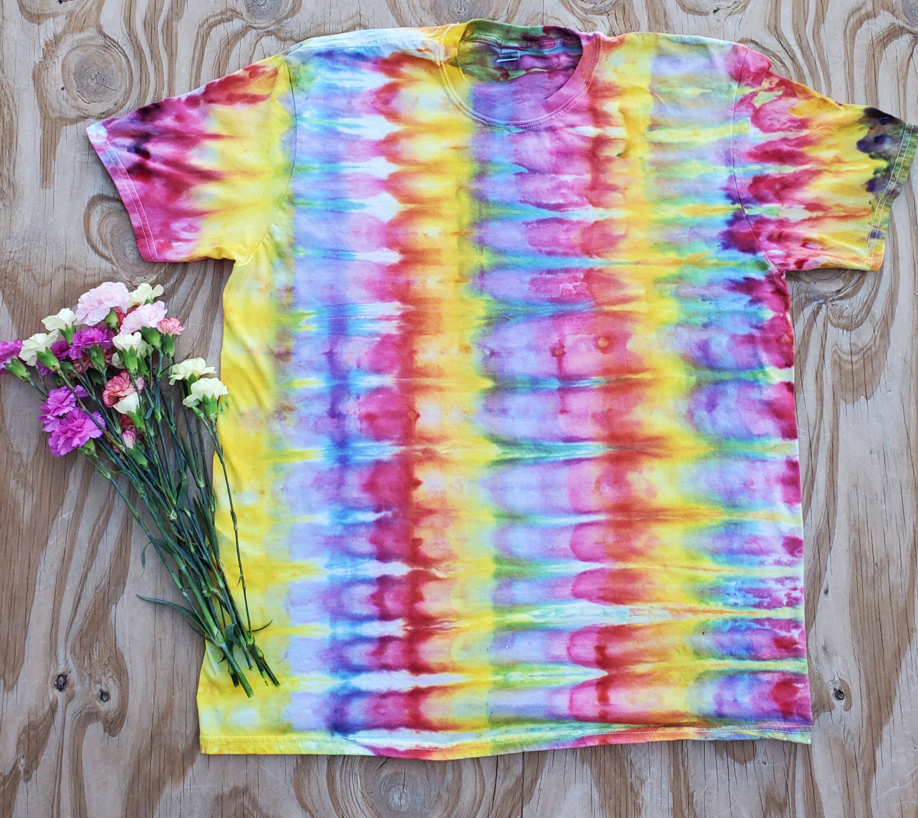 Pastel Summer Flowers Tie Dye Shirt Short Sleeve Adult or Etsy