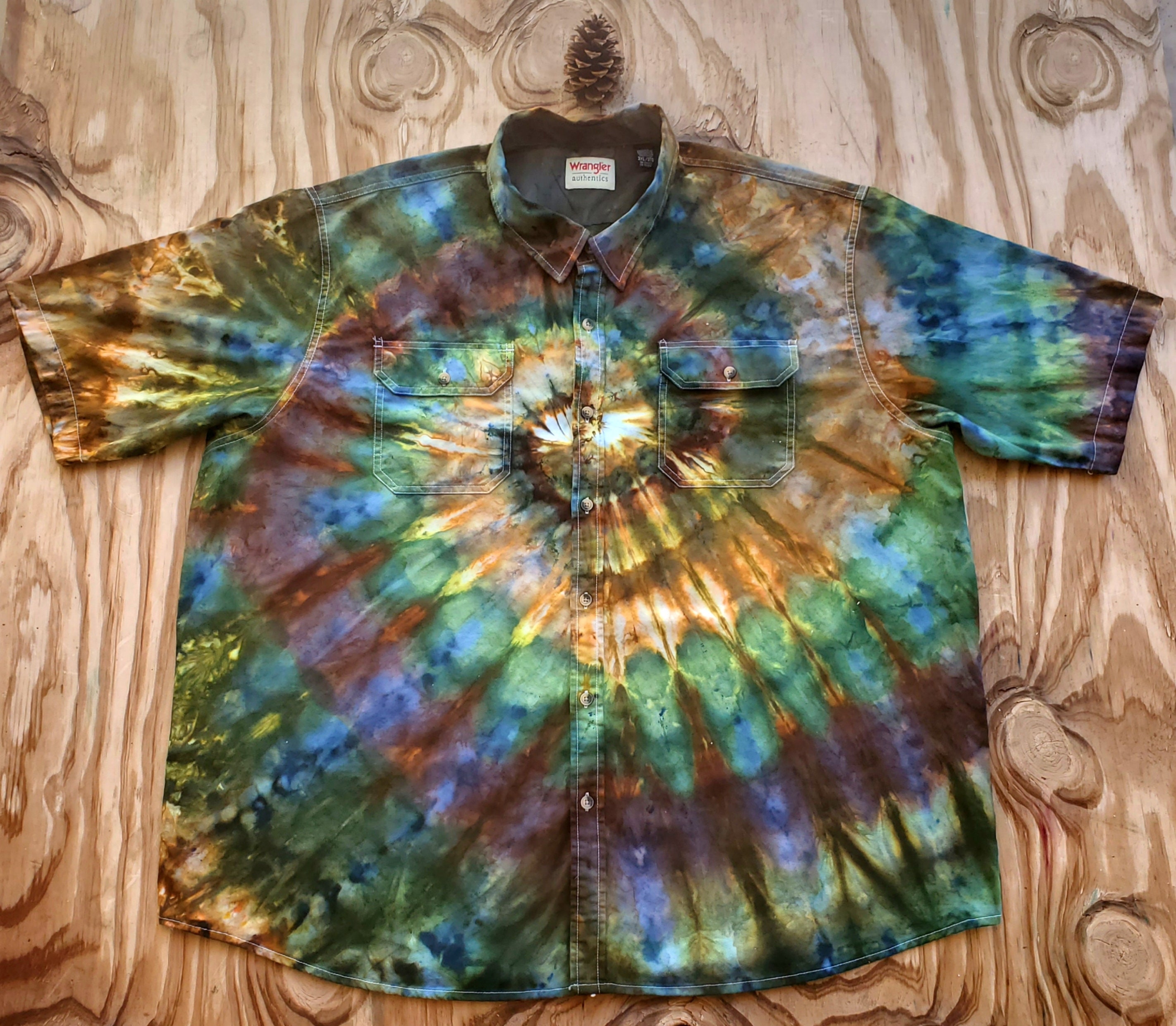 Adult Tie-Dye Long Sleeve T-Shirt 100% Cotton - Camo Camouflage Marble