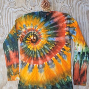 Harvest Spiral Tie Dye Long Sleeve Shirt, 100% Ringspun Cotton