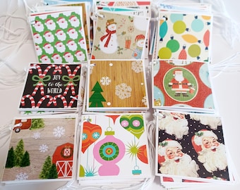 Christmas Gift tags, Christmas tags, Favor tags, Hang Tags, Folded Christmas Tags, Bulk Gift Tags, 2" x 2", Set of 12 or 25