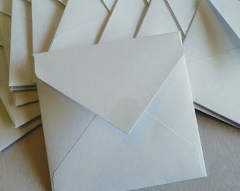 3 1/8" x 3 1 /8" White Mini envelopes, Handmade mini envelopes, Small white envelopes, Set of 25. Not suitable for US mailing.