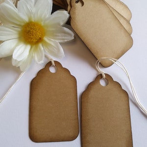 Kraft gift tags, Favor tags, Kraft tags, Wedding tags, Rustic tags, Price tags, Set of 25 or 100, Size 2 1/2x 1 1/2 image 3