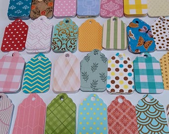 Variety gift tags, Bulk gift tags, Scrapbooking tags, Price tags, Gift tag assortment, Set of 25 or 100, Size 2 1/2" x 1 1/2"