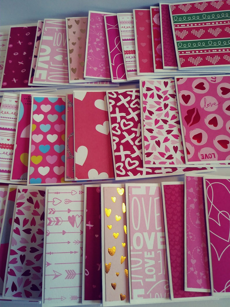 Heart Mini Note Cards Bulk Heart Mini Notecards Mini Etsy