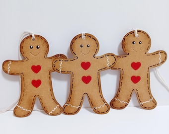 Gingerbread man tags, Christmas tags, Christmas gift tags, Gingerbread Christmas Tags, Baked good tags, 3" x 2 1/4" Set of 6