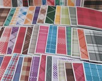 Plaid mini note cards, Bulk folded mini note cards, Assorted plaid mini notecards, Set of 25 or 100, 3 x 3 cards Not suitable for mailing.