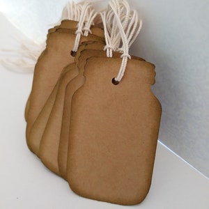 Jar tags, Favor tags, Gift tags, Kraft Jar tags, Hang tags, Set of 15