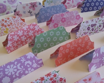 Junk journal tabs, Planner tabs, Scrapbooking tabs, Journal tabs, File tabs, Divider tabs, Floral tabs, No adhesive tabs, Set of 20