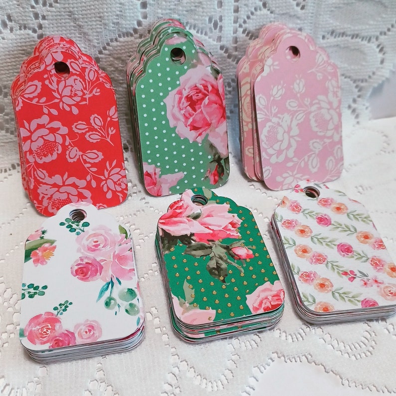 Floral Gift Tags Variety Gift Tags Bulk Gift Tags Flower Etsy