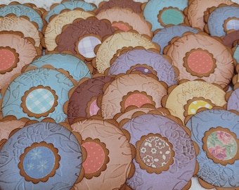 Paper Flower Embellishments, Junk Journal Flowers, Flower Embellishments, Set of 6