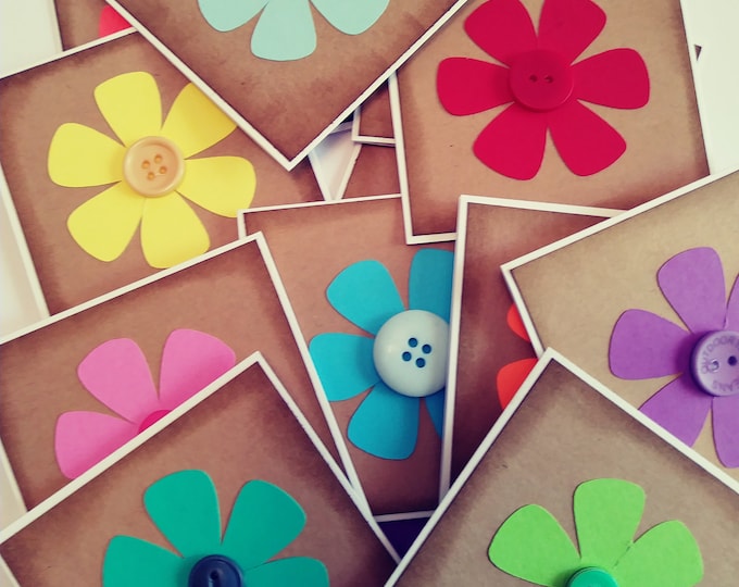 Mini Note Cards, Bulk Mini Note Cards, Flower Mini Notecards, Small
