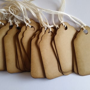 Kraft gift tags, Favor tags, Kraft tags, Wedding tags, Rustic tags, Price tags, Set of 25 or 100, Size 2 1/2&quot;x 1 1/2&quot;