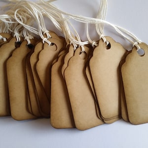 Kraft gift tags, Favor tags, Kraft tags, Wedding tags, Rustic tags, Price tags, Set of 25 or 100, Size 2 1/2"x 1 1/2"