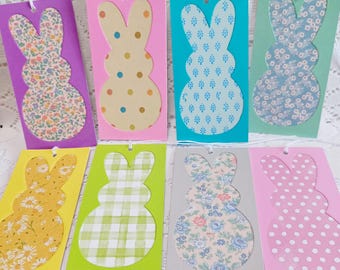 Easter gift tags, Bunny gift tags, Easter tags, Colorful bunny tags, Set of 8