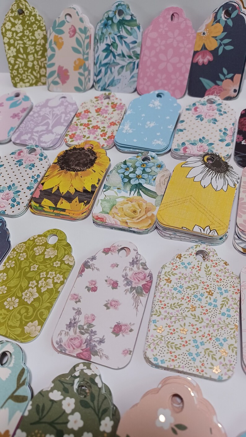 Floral Gift Tags Variety Gift Tags Bulk Gift Tags Flower Etsy