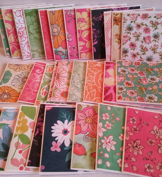 Floral mini note cards Bulk mini note cards Assorted floral Etsy