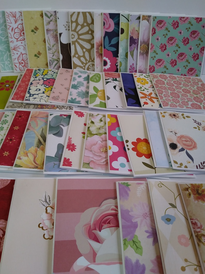 Floral Mini Note Cards Bulk Mini Note Cards Assorted Floral Etsy