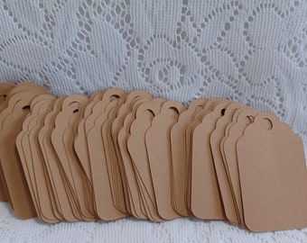 Kraft gift tags, Favor tags, Plain Kraft tags, Wedding tags, Rustic tags, Price tags, Set of 25 or 100, Size 2 1/2"x 1 1/2"