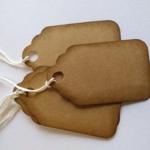Kraft gift tags, Favor tags, Kraft tags, Wedding tags, Rustic tags, Price tags, Set of 25 or 100, Size 2 1/2x 1 1/2 image 6