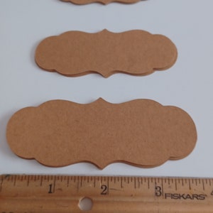 Kraft labels, Kraft die cuts, Kraft tags, Journal labels, Rustic tags, Brown tags, Set of 15