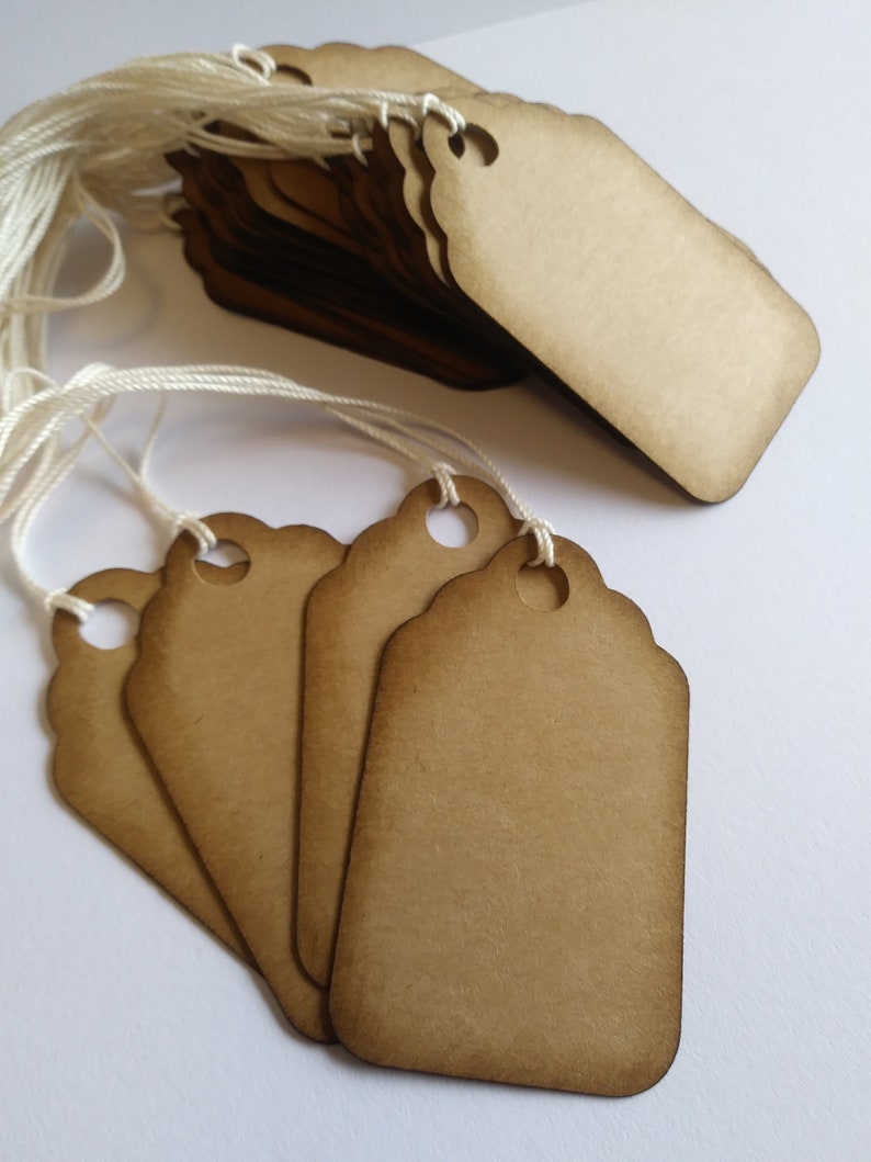 Kraft gift tags, Favor tags, Kraft tags, Wedding tags, Rustic tags, Price tags, Set of 25 or 100, Size 2 1/2x 1 1/2 image 4