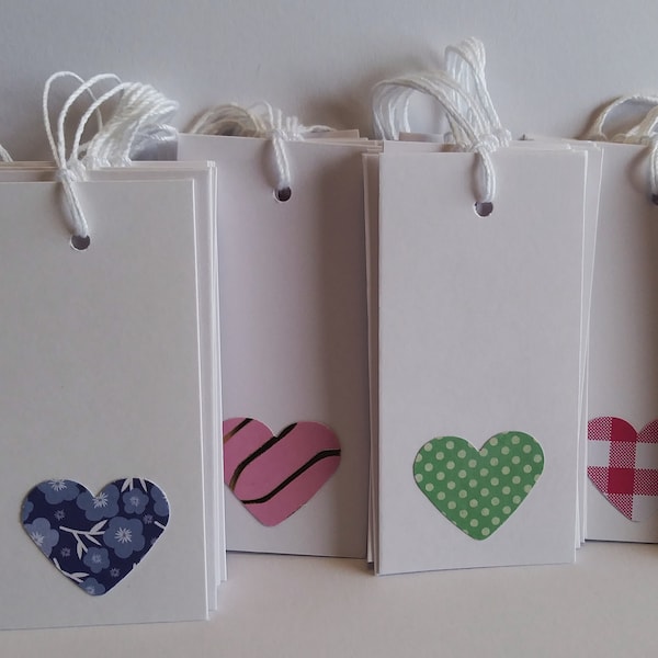 Heart Gift tags, Price tags, Heart Favor tags, Heart hang Tags, White Tags, Bulk Gift Tags