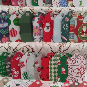 Christmas gift tags, Holiday gift tags, Variety gift tags, Bulk gift tags, Set of 25 or 100, Size 2 1/2 x 1 1/2 image 4