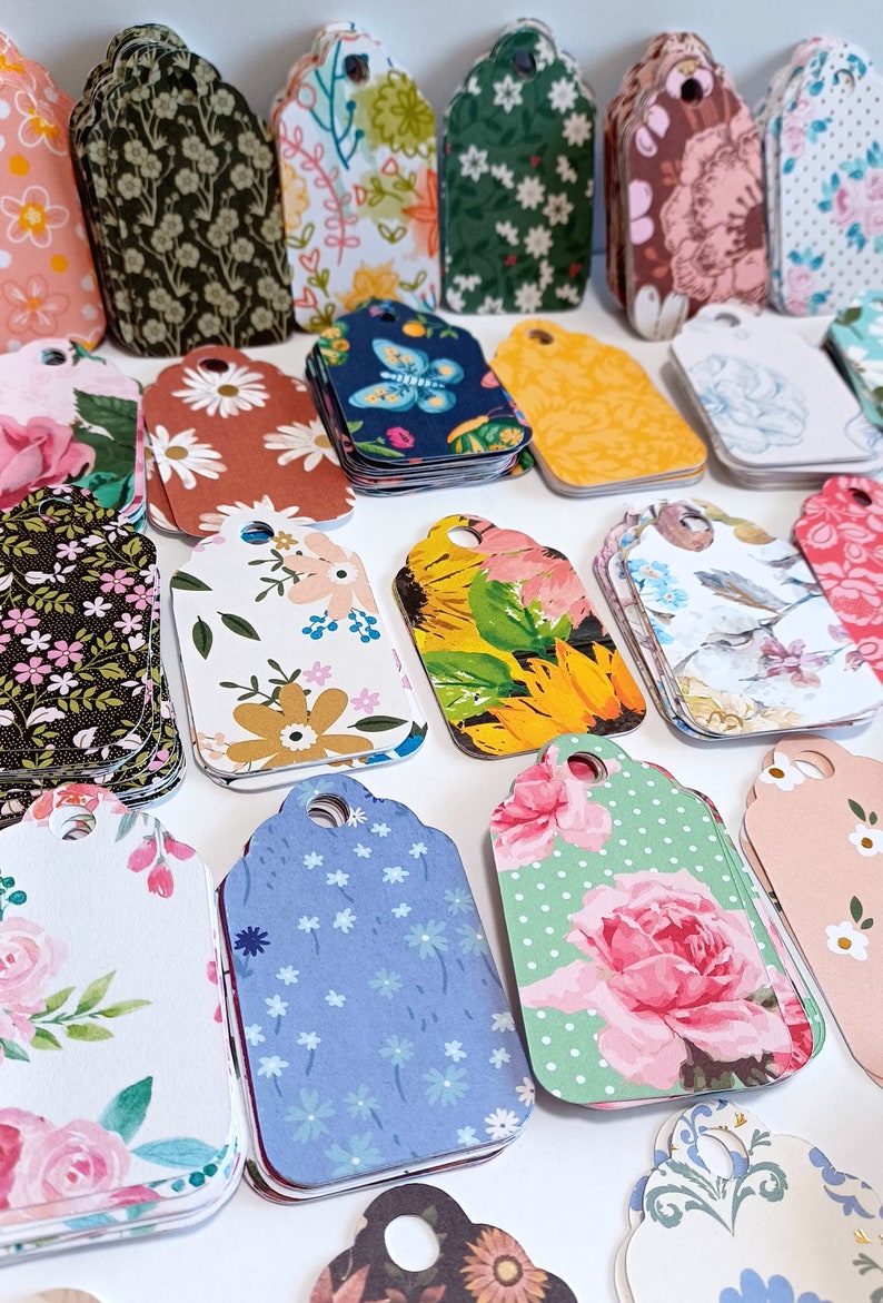 Floral Gift Tags Variety Gift Tags Bulk Gift Tags Flower Etsy