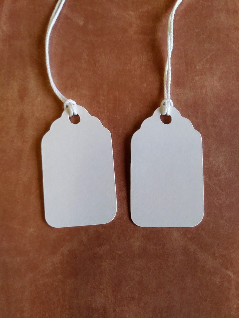 Mini price tags, jewelry tags, gift tags, small price tags, White jewelry tags, set of 25, 7/8 x 1 1/2 image 4