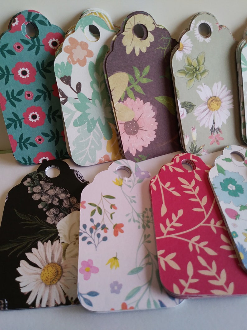 Floral Gift Tags Variety Gift Tags Bulk Gift Tags Flower Etsy