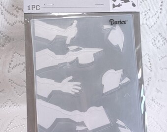 Graduation Theme Embossing folder, Graduation embossing folder, Darice embossing folder, Size 4.25" x 5.75"