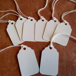 Mini price tags, jewelry tags, gift tags, small price tags, White jewelry tags, set of 25, 7/8 x 1 1/2 image 5