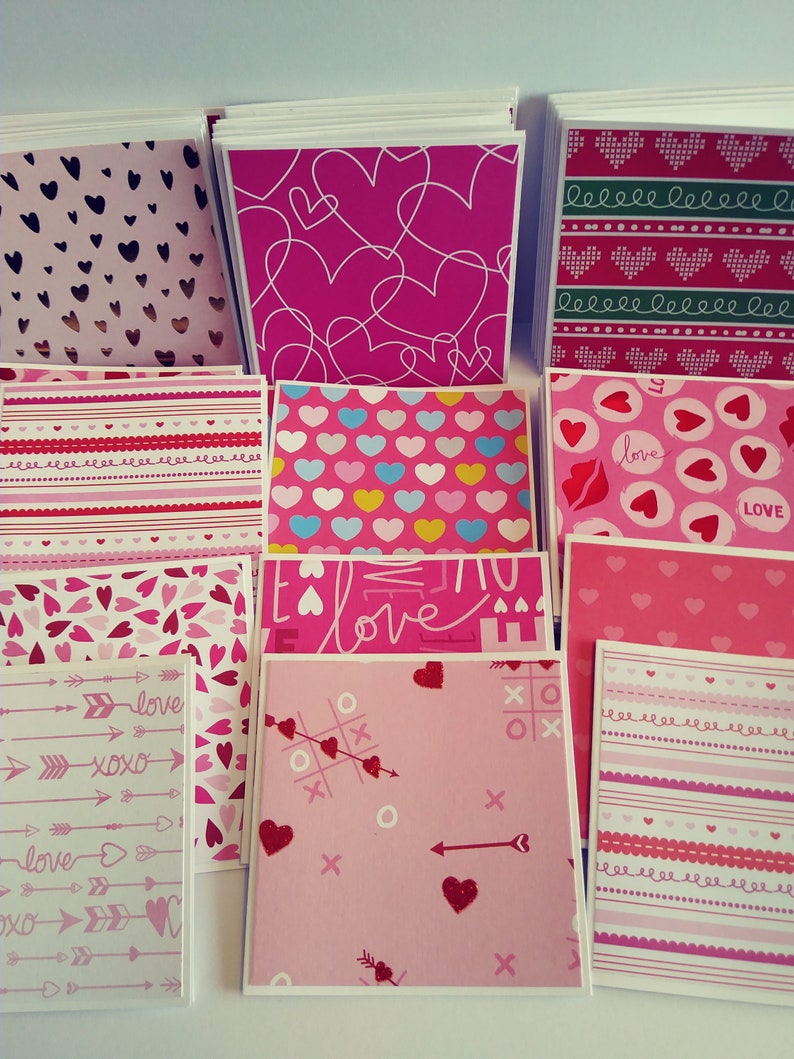 Heart Mini Note Cards Bulk Heart Mini Notecards Mini Etsy